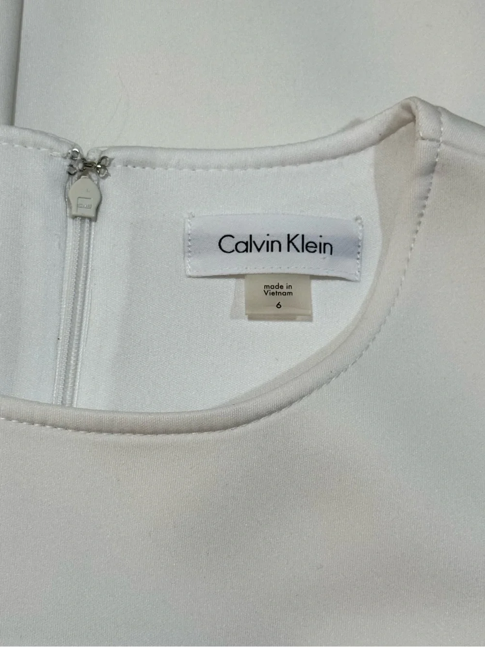 Calvin Klein Cream Sleeveless Sheath Dress